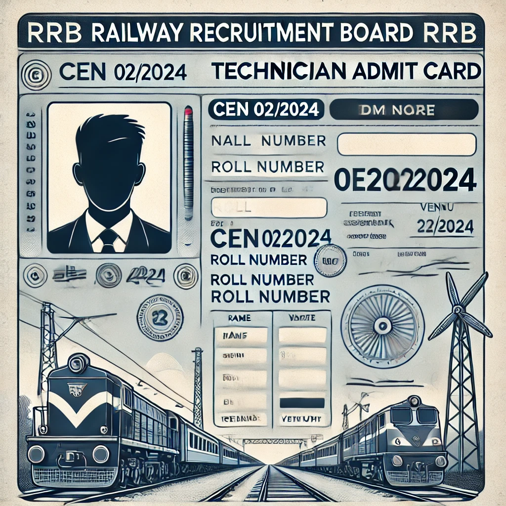 Railway RRB CEN 02/2024 Technician Admit Card